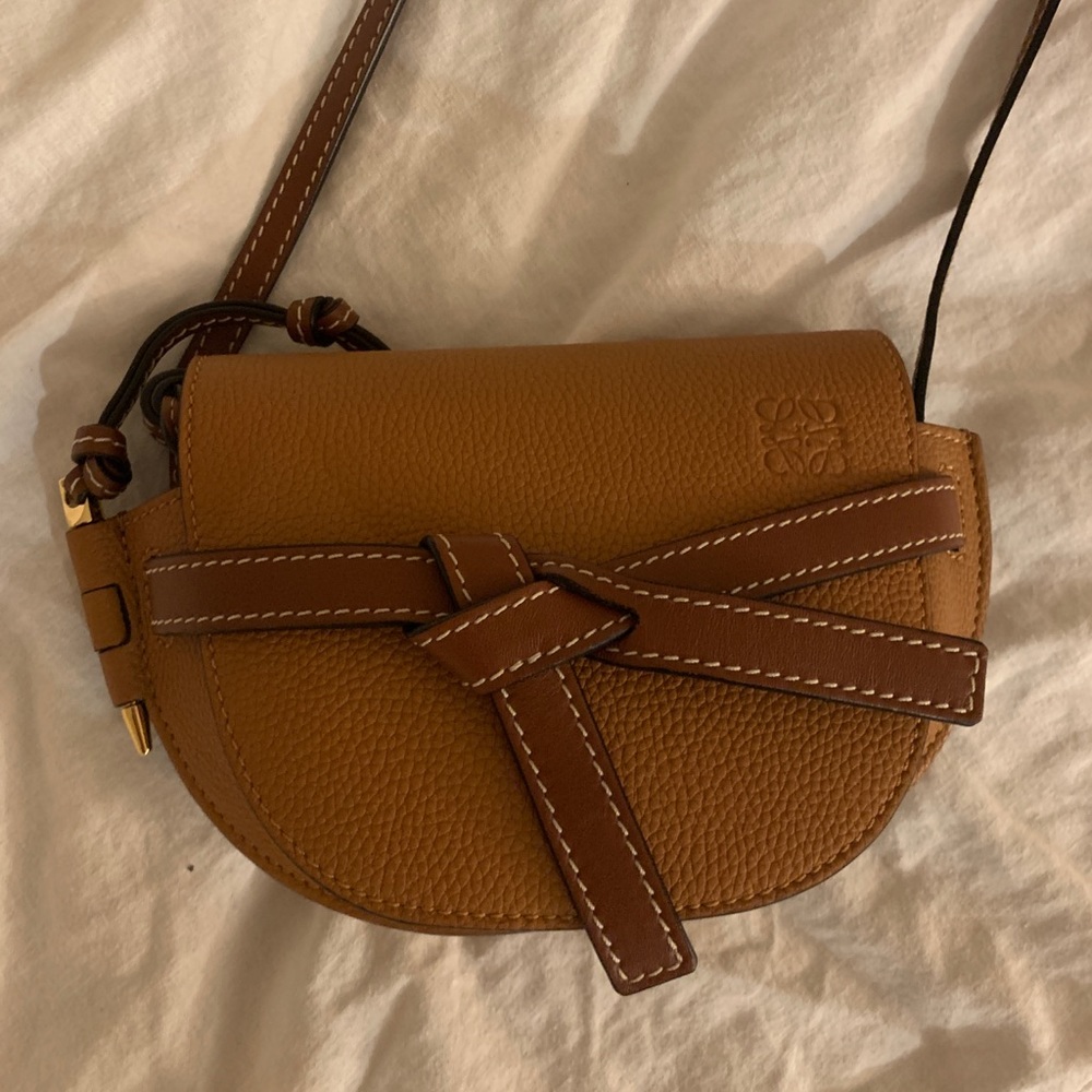 Loewe grained calfskin mini gate bag